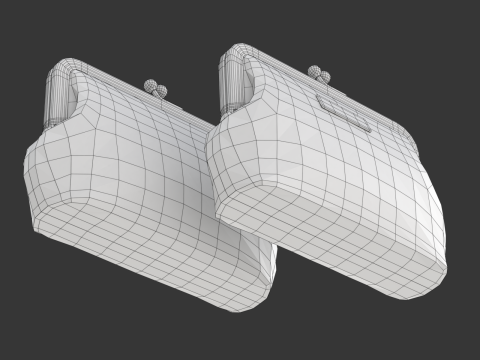 Leather and Fabric Purse Model 3D
