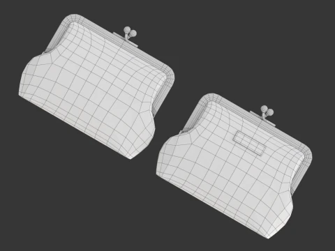 Leather and Fabric Purse 3D Model