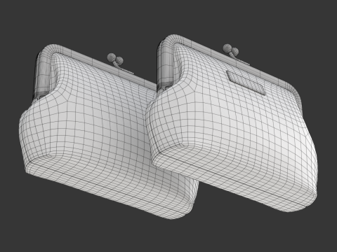 Leather and Fabric Purse Model 3D