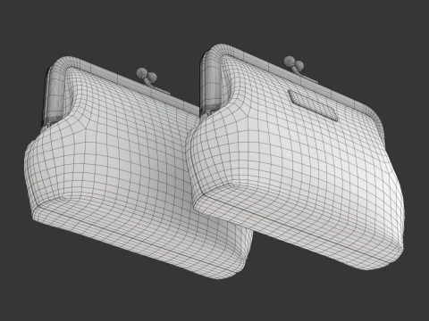 Leather and Fabric Purse 3D Model