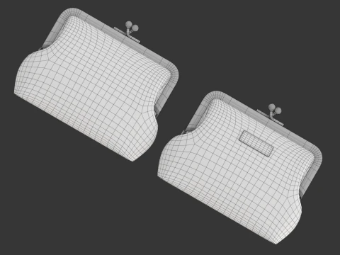 Leather and Fabric Purse 3D Model