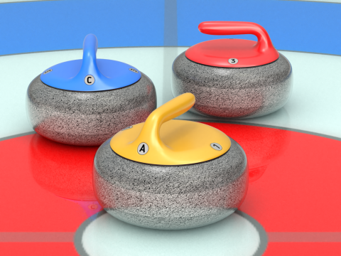 Curling Set Modello 3D