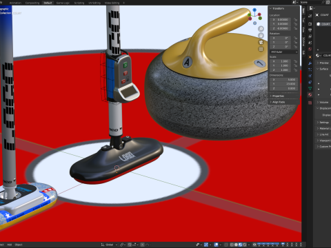 Curling Set Modello 3D