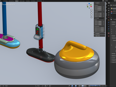 Curling Set Modello 3D