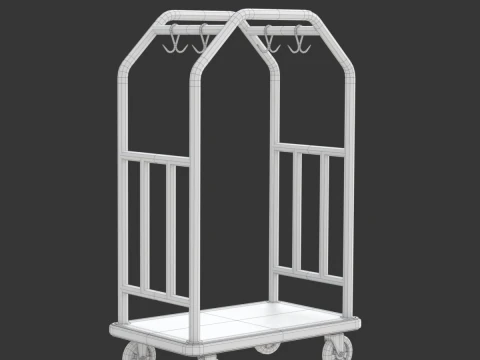 Insieme del carrello dell'hotel Modello 3D