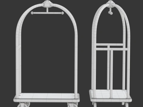 Insieme del carrello dell'hotel Modello 3D