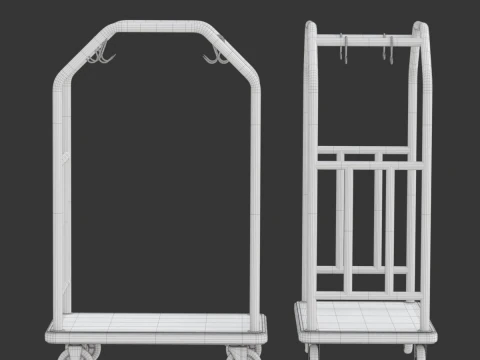 Insieme del carrello dell'hotel Modello 3D