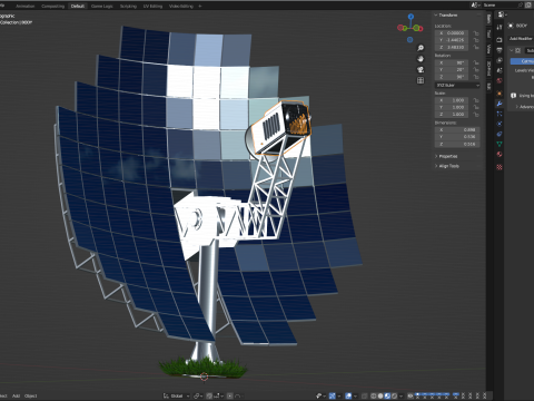 Solar Stirling Engine 3D Model