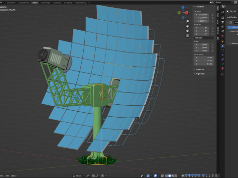 Solar Stirling Engine 3D Model