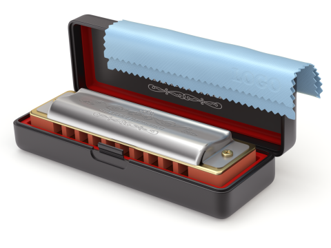 Harmonica with Box 3D Model