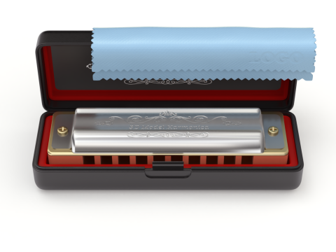 Harmonica with Box 3D Model