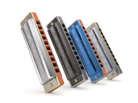 Harmonica with Box 3D Model