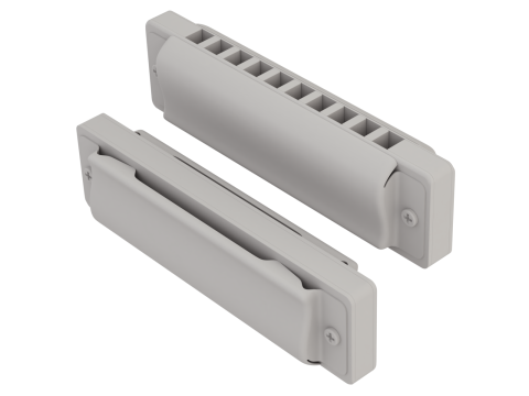 Harmonica with Box 3D Model