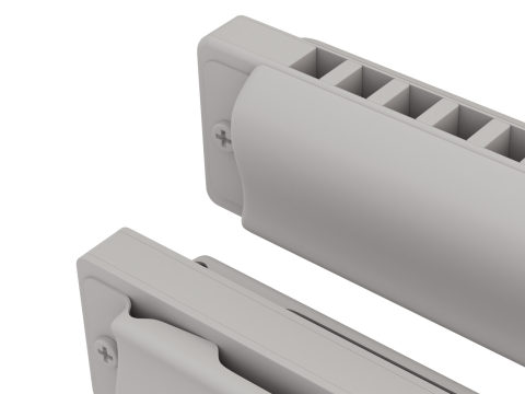Harmonica with Box 3D Model