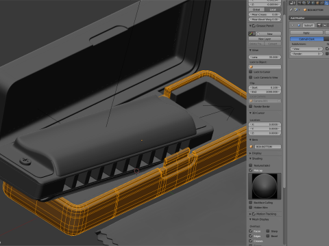 Harmonica with Box 3D Model