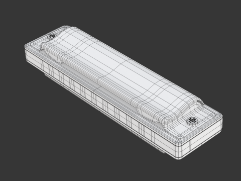 Harmonica with Box 3D Model