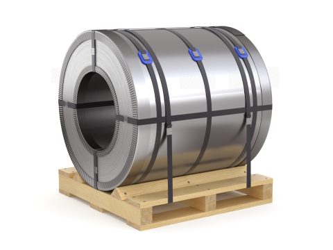 Steel Coil and Wooden Pallet 3D Model