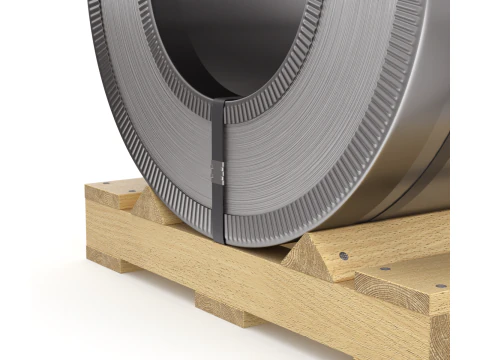 강철 코일 및 목재 팔레트 3D 모델