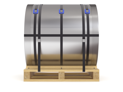 Steel Coil and Wooden Pallet 3D 모델