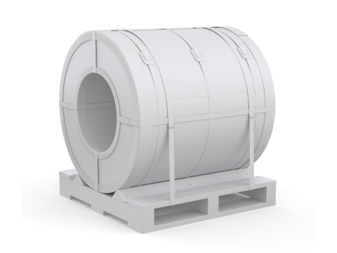 Steel Coil and Wooden Pallet 3D 모델