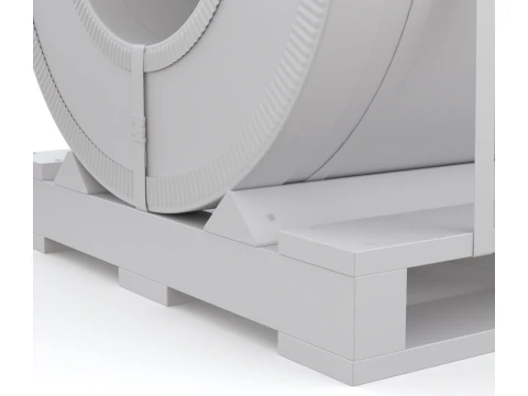 강철 코일 및 목재 팔레트 3D 모델