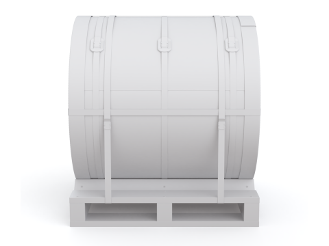 Steel Coil and Wooden Pallet 3D 모델