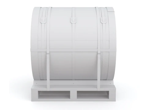 강철 코일 및 목재 팔레트 3D 모델