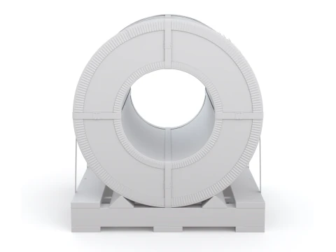 강철 코일 및 목재 팔레트 3D 모델