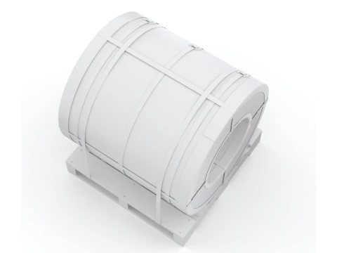 강철 코일 및 목재 팔레트 3D 모델