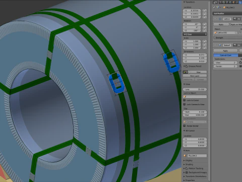 강철 코일 및 목재 팔레트 3D 모델