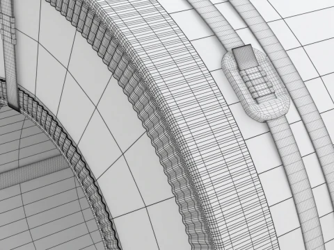 강철 코일 및 목재 팔레트 3D 모델