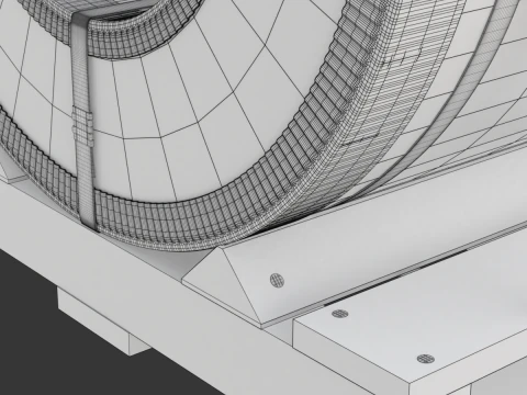 강철 코일 및 목재 팔레트 3D 모델