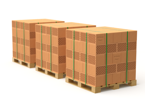 Hollow Clay Blocks and Wooden Pallet 3D Model