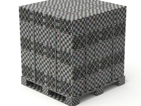 Hollow Clay Blocks and Wooden Pallet 3D Model