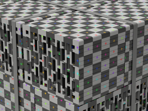 Hollow Clay Blocks and Wooden Pallet 3D Model