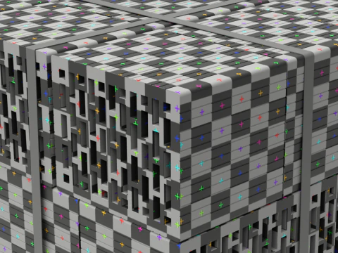 Hollow Clay Blocks and Wooden Pallet 3D Model