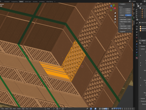 Hollow Clay Blocks and Wooden Pallet 3D Model