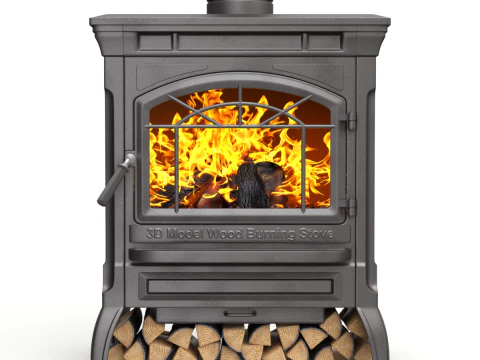 Wood Burning Stove 3D Model