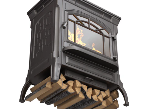 Wood Burning Stove 3D Model