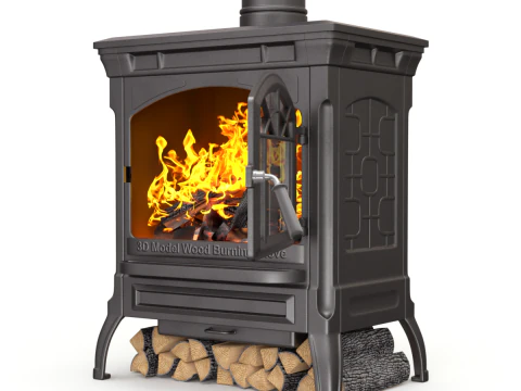 Wood Burning Stove 3D Model