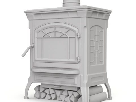 Wood Burning Stove 3D Model