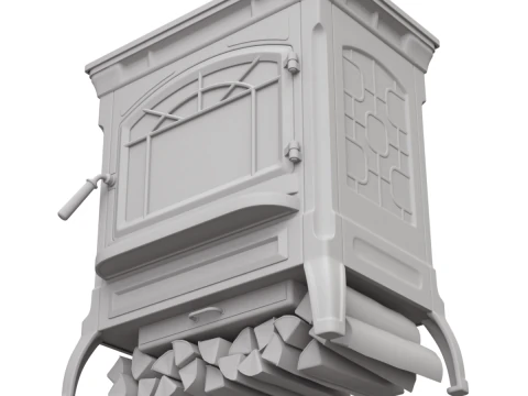Wood Burning Stove 3D Model