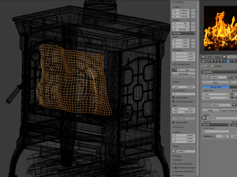 Wood Burning Stove 3D Model