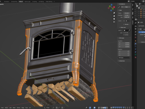 Wood Burning Stove 3D मॉडल