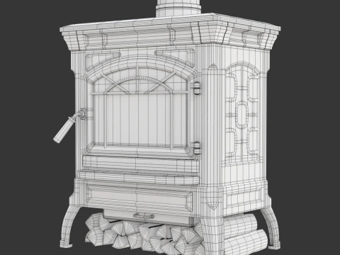 Wood Burning Stove 3D Model