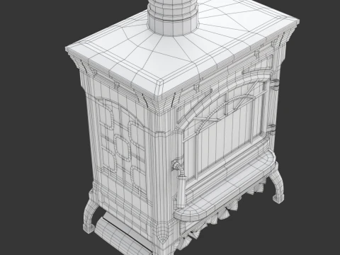 Wood Burning Stove 3D Model