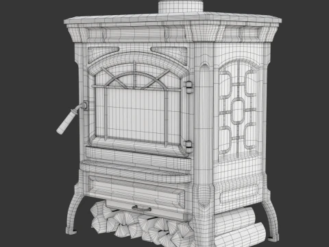 Wood Burning Stove 3D Model