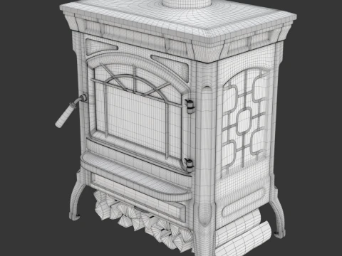 Wood Burning Stove 3D Model