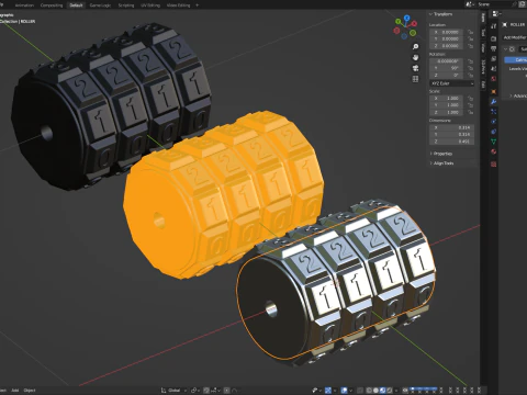 Combination Code Mechanism 3D Model