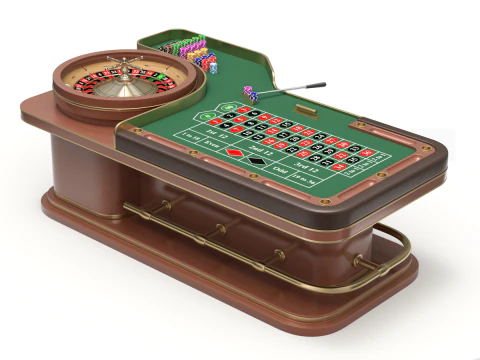 American and European Roulette Table 3D Model